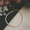 Perles d'eau douce naturelles faites à la main, bracelets remplis d'or personnalisés, bijoux Vintage, Bracelet Boho pour femmes