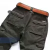 Fleece Calças Quentes Cargas Homens Roupas 6 Bolsos Trabalho Casual Inverno Calças Homens Military Black Khaki Army Calças para Masculino 211110