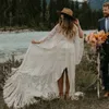 Flare Long Rleeve Boho Sukienki ślubne Fringów Czeska Gypsy Suknie ślubne Tassel V szyję koronkowe vestido de noivas6565372