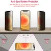 iPhone 14 Pro Max 11 12 13 Mini Anri-Scratch 개인 정보 Temped Glass 7 8 Plus XR XS 보호 필름을위한 Spy 9H 스크린 프로텍터