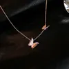 Luxe titanium stalen vlinder kettingen voor vrouwen niet-vervagende matte goud zilver kleur ketting choker ketting mode-sieraden