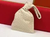 Realfine888 3A 652001 Mini Twist Cloth Bags avec poignée nouée en cuir d'agneau Nappa Fermeture à glissière à la base