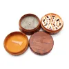 High Quality Colorful 3D Smoke Grinder 64mm 4 Layers Herb Wood pattern Grinders Tobacco Smoking Accessories