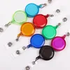 ID Titulaire Nom Tag Carte Fournitures De Bureau Clé Badge Bobines Ronde En Plastique Solide Clip-On Rétractable Pull Bobine