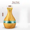 Wholesale 300ml Aroma Essential Oil Diffuser Ultrasonic Air Humidifier Purifier with Wood Grain shape 7 colors Changing LED Lights for Office Home