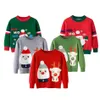 Baby Kid Chirsmas Camisola Menino e Menina Outono Inverno Papai Noel Roupas Crianças Cartoon Traje de Desenhos Animados Pullover Holiday Roupas Quentes Y1024