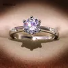 925 Sterling Silver 1.5 Carats pour les femmes de luxe Engagement Bizuteria Anillos Gemstone Diamond Wedding Rings