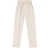 FashionThe Women Cotton Pants Summer Elastic Waist Loose Casual Harem Women's Pocket Linen Trousers 210507