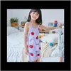 Bebek Giyim Bebek, Annelik Çocuklar Pijama Kolsuz Baskı Yay Sling Ile Üst Şort Kızlar Için Ev Homewear Yaz Pijama Çocuk Kız