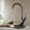 Kitchen Faucets Silver Single Handle Pull Out Kitchen Tap Single Hole Handle Swivel 360 Degree Water Mixer Tap Mixer Tap 866001 210719