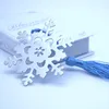 Metal Snowflake Bookmarks Book Marker Tassel Favors Christmas Birthday Gift With Box Wedding Party Supplies