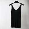 Rem Stickad Crop Top Kvinnor Sexig V-Neck Ärmlös Basic Tank 's Casual Underkläder Plus Storlek Camis Kvinna 210428