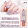 Partihandel DIY Frosted False Nails Tips Solid Färg Fake Nail Tips High-Gloss Water Ripples Medium Kort Längd Avtagbar Manikyr Dekoration