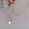 17KM Punk MultiLayered Gold Chunky Choker Choker Ожерелье для женщин Мода Нерегулярные Круглые кулон Ожерелья 2021 Trend Ювелирные Изделия