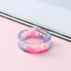 Mixed color personality girls Transparent Resin Ring Party Jewelry Cute Rings For Women Romantic Gifts