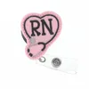 Pins, Broches Pink Heart Shape RN Badge Reel Intrekbare Felt CNA Stethoscope Exihibiton ID Naam Kaarthouder Geschenken
