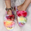 Fluffy Slippers Women Cozy Faux Fur Indoor Floor Slides Flat Soft Furry Shoes Women Home Slippers Female Winter Warm Flip Flops Y0902