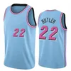Dwyane 3 Wade Jimmy 22 Butler Jerseys Stitched Basketball Jerseys Pink Blue men