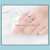 Wedding Rings Jewelry Real 925 Sterling Sier For Women White Red Diamond Ladies Engagement Gift Drop Delivery 2021 Eansb