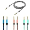 1m nylonowy kabel Aux Jack 3.5mm do 3.5mm kabel Audio męski na męski Kabel złota wtyczka samochodowy przewód Aux dla iphone Samsung xiaomi
