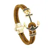 2020 Fashion Atolyestone Artillery Anchor Bangel gjord av silvertrådflätor Rostfritt stål Magnestic Clasp Armband Bangle Men JE6687196