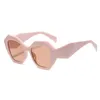 Lunettes de soleil mode grand cadre blanc femmes rétro Vintage surdimensionné polygone irrégulier nuances dame UV400 dégradé Y2K lunettes