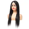 4x13 Silky Straight Brazilian Virgin Hair Human Hair Lace Front Wigs Density Natural Color