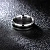 Bagues de mariage en tungstène pour hommes, bague de fiançailles fine ligne noire, bijoux masculins de 6MM de large