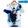 Homem Verão Baseball Jersey Botões T-shirts 3D Impresso Streetwear Tees Camiseta Roupas de Hip Hop Boa Qualidade 023