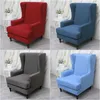 1Set Solid Color Wingback Chair Cover All-Inclusive King Back Fåtölj Kallar Elastic Spandex Hem Funda para Butaca 1 Plaza 211207