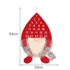 Christmas Countdown Calendar for Kids Wall Hanging Swedish Gnome with 25 Days Pockets Xmas Home Decorations XBJK2111