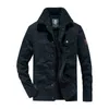 Bomber invernale da uomo Air Force Pilot Warm Fur Neck Army Tactical Fleece Drop 211105