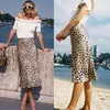 Юбки женщины длинные юбки с высокой талией свободный леопард плюс размер