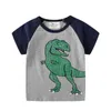 Jumping Metrów Zwierzęta Drukuj Baby T Koszulki 100% Bawełna Odzież dziecięca Dinozaurów Tees Moda Chłopcy Lato Topy 210529