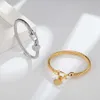 361L Titanium Bracelets en acier inoxydable Bracelets Charme Gold Color câble fil bracelet pendant pour femmes bijoux filles Q0198N