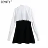 Kobiety Vintage Black Sling Sukienka Kobiet Chic White Agaric Koronki Ruffles Dwa kawałki Casual Slim Mini Vestido DS5069 210420