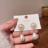 Afshor 2022 Nova Moda Charme Coreano Elegante Brincos De Gota De Pérolas Brancas Para As Mulheres Bohemian Golden Round Wedding Brincos Jóias Presente