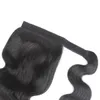 黒人女性のための巻き毛の本物の人間の髪のポニーテールの延長8Aブラジルの自然なカールボディー波巾着ポニーテールヘアピース140