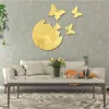 Wall Stickers Flying Butterfly Acrylic Mirror Sticker Three Dimensional Self Adhesive Decorative For Home Bedroom Room