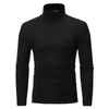 2020 New Men's Solid Color Turtleneck T Shirts Male Slim Fit Long Sleeve T Shirts Black White Men tshirt Tops M-3XL Y0408