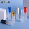 100 Teile/los 5 ml Milchglas Flasche Farbe Parfüm Zerstäuber Spray Pumpe Tragbare Reise Container Kosmetik für Geschenkhohe menge