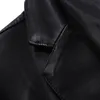 Herrjackor 2022 Style Casual Pure Color V Collar Business Slim Suit Leather Coat One-Button Full Faux