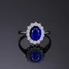 JewelryPalace Princess Diana a créé une bague de fiançailles en saphir bleu pour femme Kate Middleton Crown Bague en argent sterling 925 220210