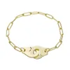 Moonmory 100% autentico argento sterling 925 catena europea manette Menottes bracciale a polsino per gioielli da donna