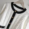 Pull pour femmes Designershigh Qualité Manteau Tricot Noir et Blanc Modes Cardigan Loisirs Mode Dames Pull Col De Luxe