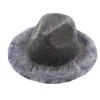 Femmes hommes laine Western Cowboy chapeau large bord Cowgirl Jazz hiver plus chaud Sombrero casquettes H3 chapeaux Delm22