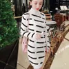 Women Casual Dress Fashion Letter Classic Pattern Knit Bodycon Dresses Autumn Womens Clothing Long Sleeve 3 Colors256W