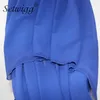 SETWIGG Summer Bohemian Style Dip Hem Long Chiffon Skirts Elastic Waist High Low Pleated Asymmetric 15 Color 210621