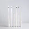 6 Pieces Plastic Flickering Flameless LED Taper Candles with Bullet flame28 cm Yellow Amber Battery Christmas Candles4335795