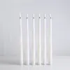 6 Pieces Plastic Flickering Flameless LED Taper Candles with Bullet flame,28 cm Yellow Amber Battery Christmas Candles